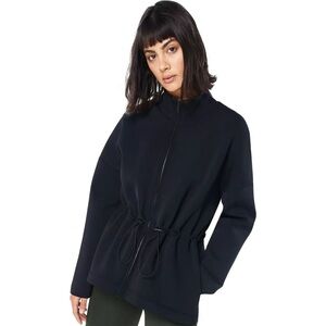 SWEATY BETTY Black Grace Scuba Zip-Through Everyday Active Drawstring Jacket M